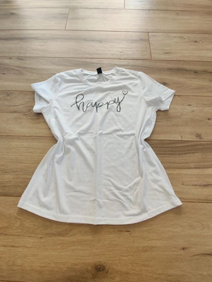 T-shirt Happy white, like new, women's size S