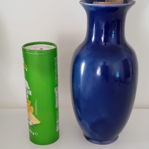 Vintage large ceramic vase cobalt blue, like new