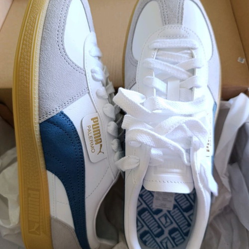 Puma Palermo sneakers size 44 new, white and blue leather