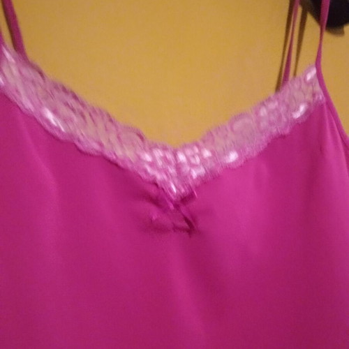Laura Ashley sleeveless top with lace, fuchsia, UK 12