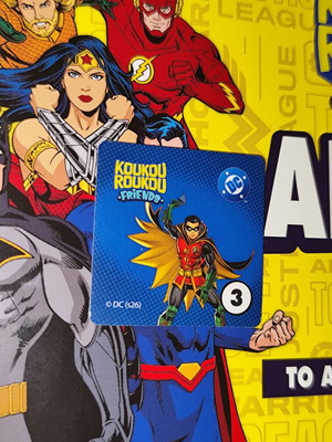 Koukouroukou Friends DC αυτοκόλλητο Robin αριθμός 3