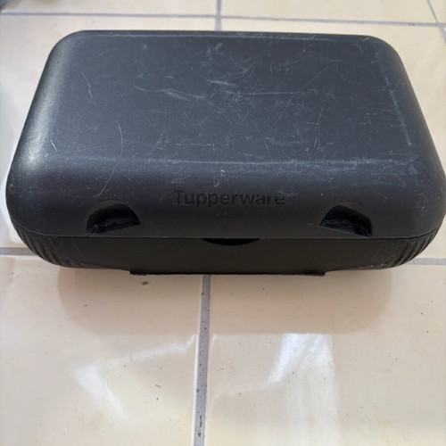 Tupperware snack box black with compartments used