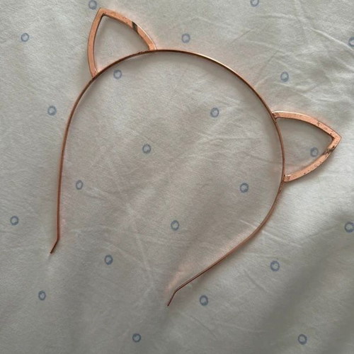 Claire’s kitty headband used, rose gold with silver crystals