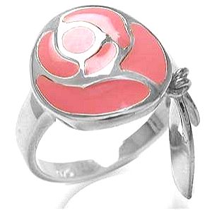 Fashion 925 ασημενιο δαχτυλιδι με ροζ σμαλτο.^3