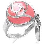  Fashion 925 ασημενιο δαχτυλιδι με ροζ σμαλτο.^3