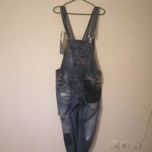 Seven denim overalls used, size M, blue