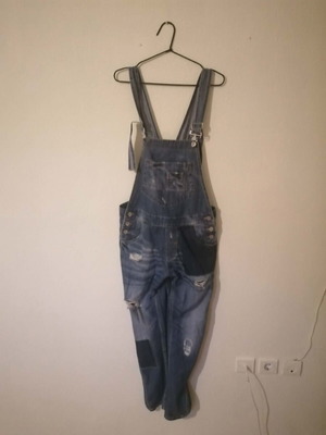 Seven denim overalls used, size M, blue