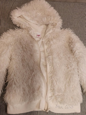 Trax Club Fluffy Jacket like new, white, age 12