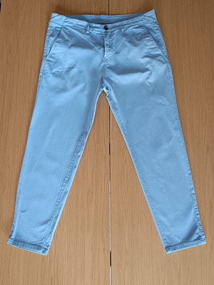 Zara Man Premium Chino παντελόνι τιρκουάζ slim fit σαν καινούργιο, μέγεθος L