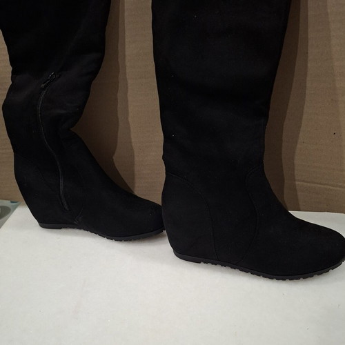 Bozikis black suede over-the-knee boots, size 39