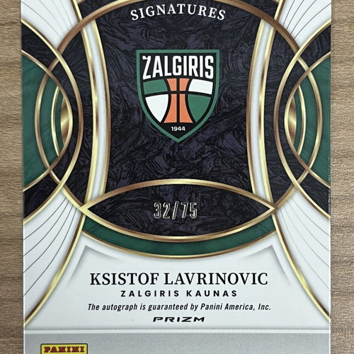 2025-26 Panini Select Euroleague Basketball Ksistof Lavrinovic Autograph Card like new