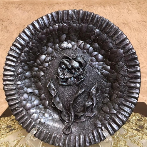 Decorative plate Roza new with gift stand