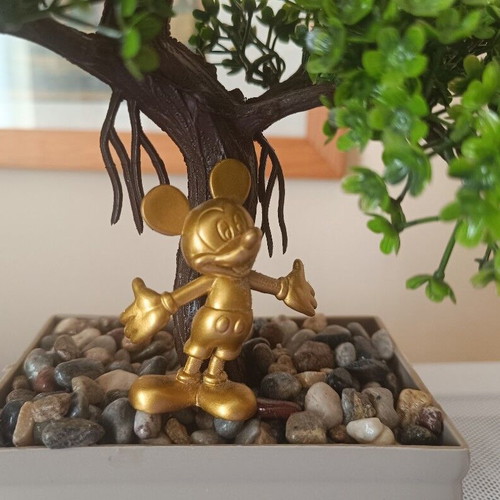 Disney Mickey Mouse gold figurine new, Topolino collectible