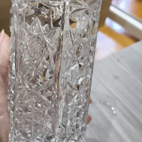 Crystal vase small 13 cm like new