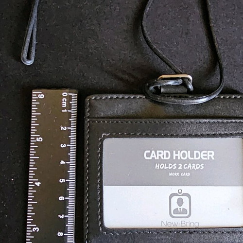 Leather card holder with elastic cord new, black
