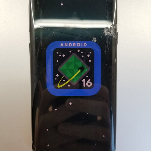 Samsung S8 smartphone with cracked screen and new battery