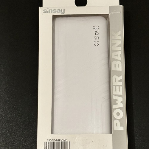 Power Bank 10000mAh Sinsay white with flashlight