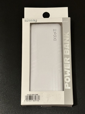 Power Bank 10000mAh Sinsay white with flashlight