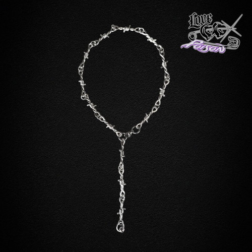 Choker Necklace handmade with Barbed Wire Design silver