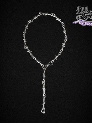 Choker Necklace handmade with Barbed Wire Design silver