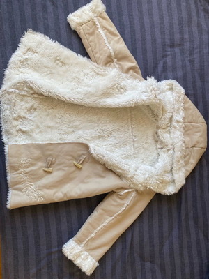 Mothercare kids jacket used, beige, age 5-6