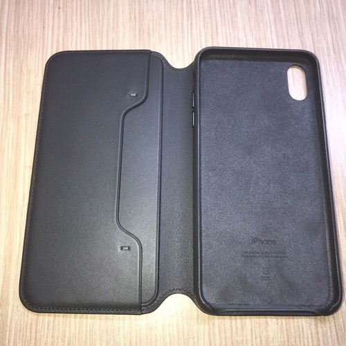 Genuine leather iPhone XS Max leather case folio black new