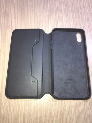 Genuine leather iPhone XS Max leather case folio black new
