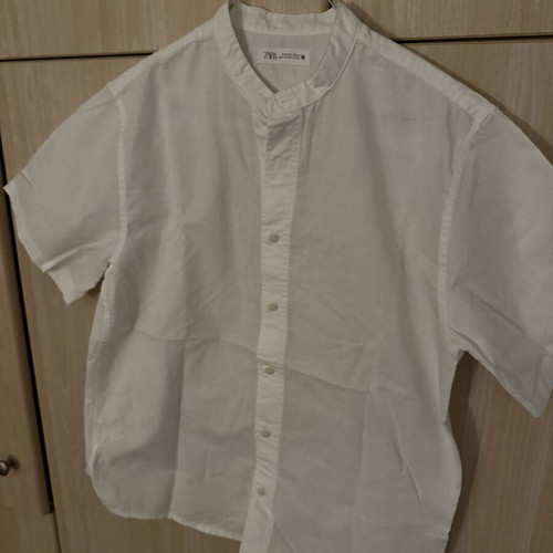 Zara boys' linen shirt new, size 13-14, white
