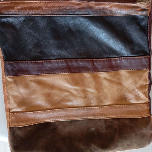 Crossbody bag made of suede used with signs of wear