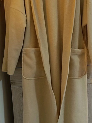 Beige coat like new, ankle length, very warm