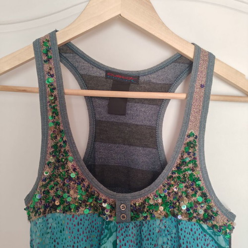 Custo Barcelona Vintage Y2K Tunic Mini Dress Sequin Top S used