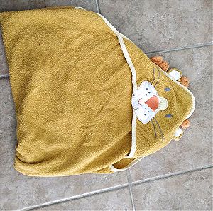 Mothercare πετσέτα μπάνιου λιοντάρι με θήκη για το κεφάλι 75 Χ 75