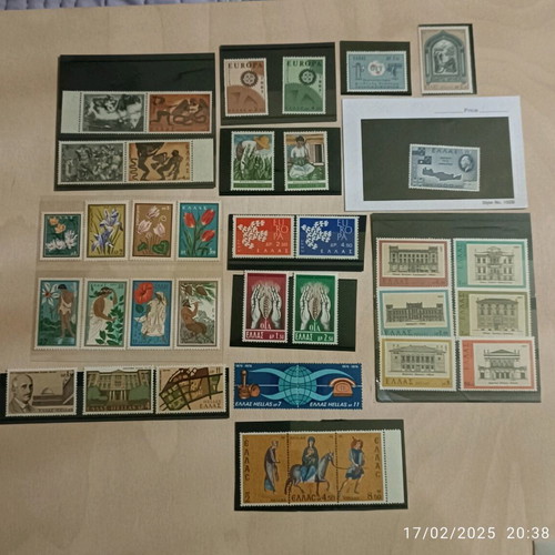 Greek stamps MNI new, 13 unsealed sets