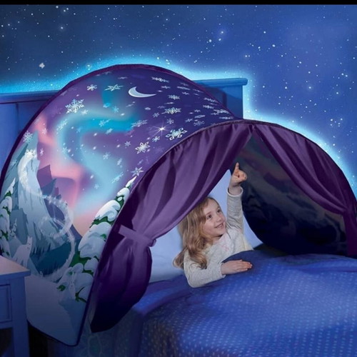 Pop-up tent tunnel for single children's beds with unicorn design, new