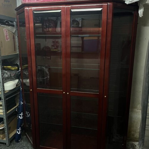 Display cabinet used, rosewood, 1.93m height, 1.50m width