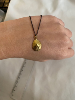 Silver necklace gold-plated shell new, handmade