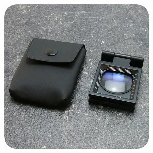 Two Foldable Metal Magnifiers with 10x Glass Lens, New