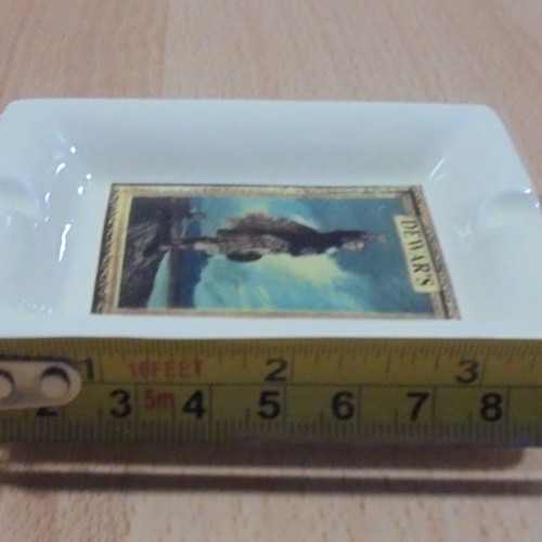 Dewar's Scotch Whisky old promotional ceramic ashtray used