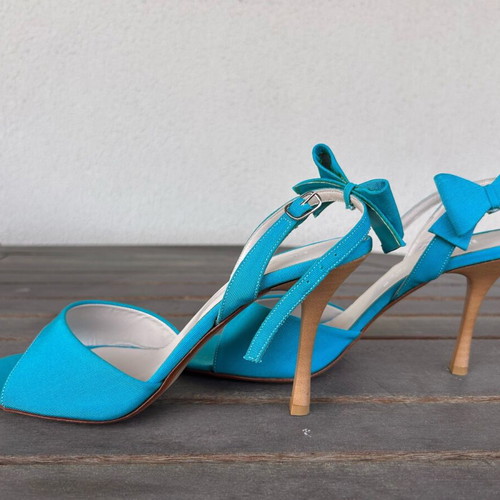 Turquoise high-heeled sandals Petridis new, size 40
