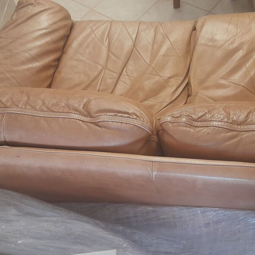 Cierre Imbottiti leather sofas, 3-seat and 2-seat, brown