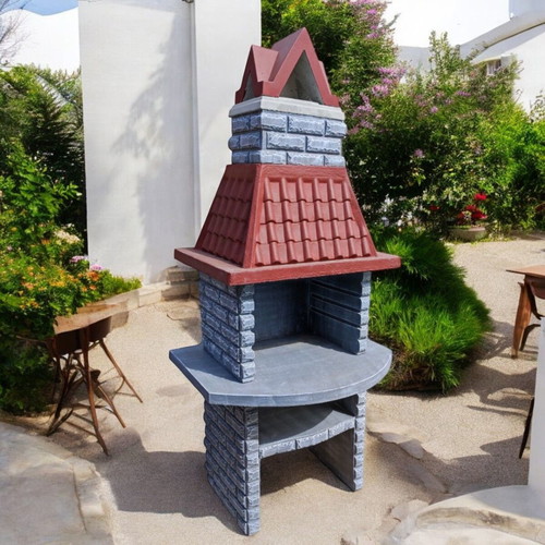 Carmen Concrete Barbecue Gray and White New