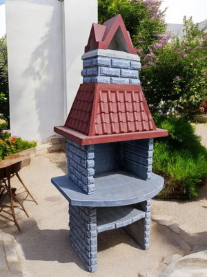 Carmen Concrete Barbecue Gray and White New