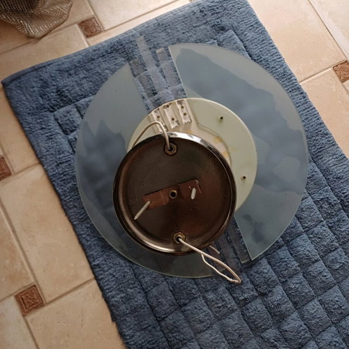 Adjustable ceiling light like new, blown glass and metal