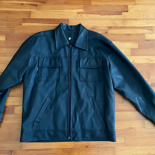 Leather jacket black large vintage used