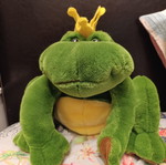 Plush frog with crown