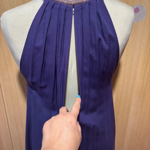 Ethnic dress with embroidered bead cord like new, size S/M, purple