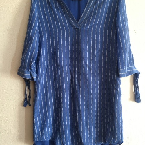 Massimo Dutti silk tunic dress, M, blue