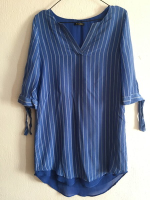 Massimo Dutti silk tunic dress, M, blue