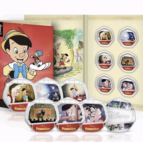 Pinocchio album with 6 coins 50p 2022 new
