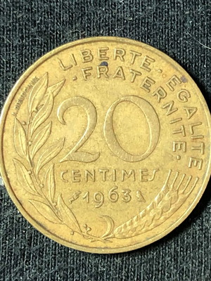 20 Centimes France 1968 used